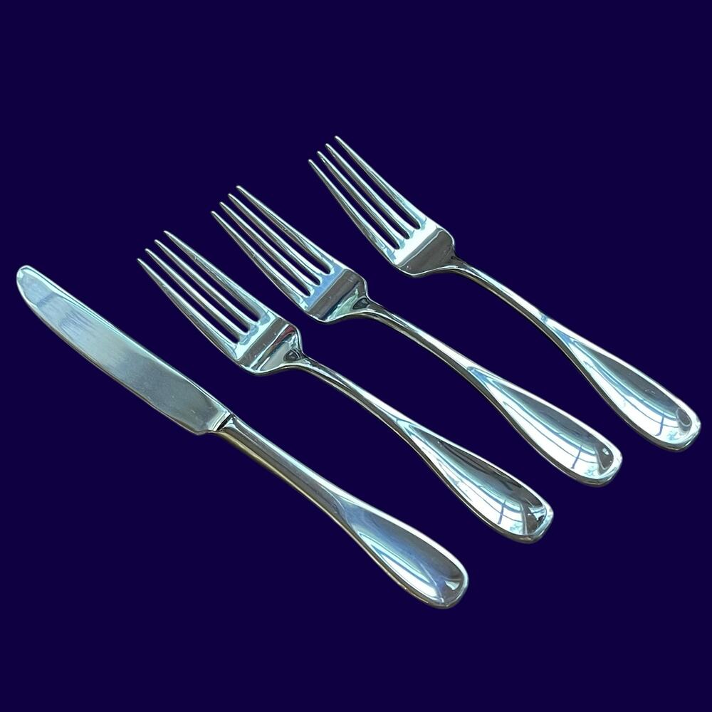 Oneida Voss OHSVOS Replacement Flatware Stainless Knives Forks Modern Concave